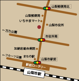 白楽天 周辺のちず（山梨市駅周辺）